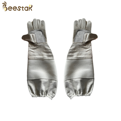 acheter Toile et Mesh Longsleeve Sheepskin Beekeeping Gloves épais avec la couche respirable fabrication en ligne