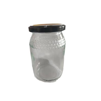 acheter Nouveau Honey Jar de verre 380ml pour Honey Packaging With Metal Lid fabrication en ligne