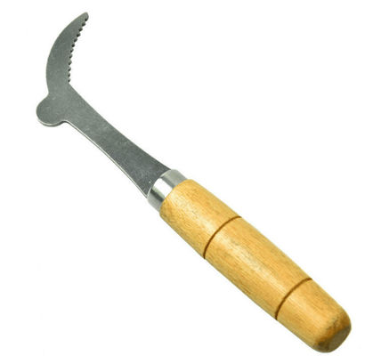acheter L'outil spécial de ruche a courbé le couteau débouchant court d'acier inoxydable avec la poignée en bois fabrication en ligne