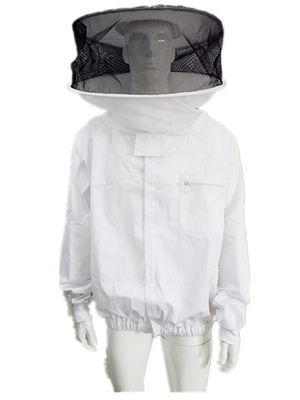 acheter Veste blanche d'abeille de voile rond avec le chapeau rond des vêtements de protection de l'apiculture fabrication en ligne