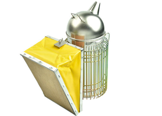 acheter Matériel européen jaune d'acier inoxydable de fumeur de ruche d'abeille de style pour des apiculteurs fabrication en ligne