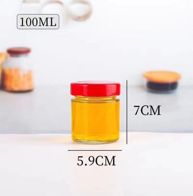 acheter Type en verre en gros d'usine C 100ml 750ml à la nourriture vide Honey Jars With Lid fabrication en ligne