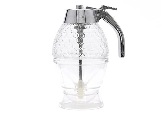 Pot en verre transparent en gros de miel de Honey Dispenser du sirop 200ml